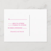Roze Modern Deco RSVP Briefkaart (Achterkant)