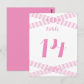 Roze Modern Deco Table Briefkaart (Voorkant / Achterkant)
