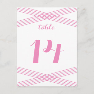 Roze Modern Deco Table Briefkaart