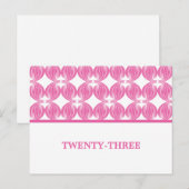 Roze Modern Deco Table Number Briefkaart (Voorkant / Achterkant)