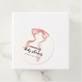 Roze Modern Elegant Bow Meisje Baby shower Bedankjes Labels (In situ)