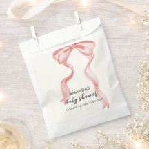 Roze Modern Elegant Bow Meisje Baby shower