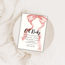 Roze Modern Elegant Bow Meisje Baby shower