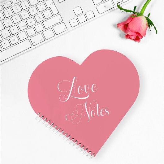 Roze Modern Elegant Script Gepersonaliseerde Love Notitieboek
