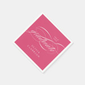 Roze Modern Elegant Script Graduation Party Servet (Hoek)