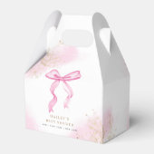 Roze Modern Elegant Waterverf Bow Baby shower Bedankdoosjes (Achterkant)