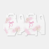 Roze Modern Elegant Waterverf Bow Baby shower Bedankdoosjes (Uitgevouwen)