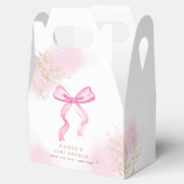 Roze Modern Elegant Waterverf Bow Baby shower Bedankdoosjes (Geopend)