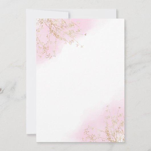 Roze Modern Elegant Waterverf Bow Baby shower Bedankkaart (Achterkant)