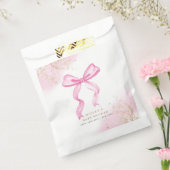 Roze Modern Elegant Waterverf Bow Baby shower Bedankzakje (Gezegeld)