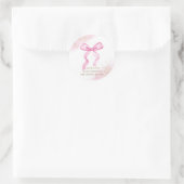 Roze Modern Elegant Waterverf Bow Baby shower Ronde Sticker (Tas)