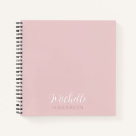 Roze Modern en Eenvoudig Gepersonaliseerd Monogram Notitieboek