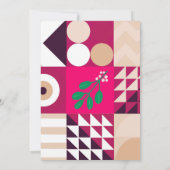 Roze Modern Geometrisch Kerstfeest Kaart (Achterkant)