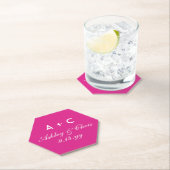 Roze Modern Gepersonaliseerd Bruiloft Receptie Fav Kartonnen Onderzetters (Insitu)