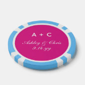 Roze Modern Gepersonaliseerd Bruiloft Receptie Fav Poker Chips (Enkel)