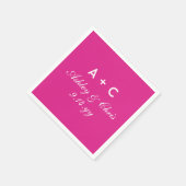 Roze Modern Gepersonaliseerd Bruiloft Receptie Fav Servet (Hoek)