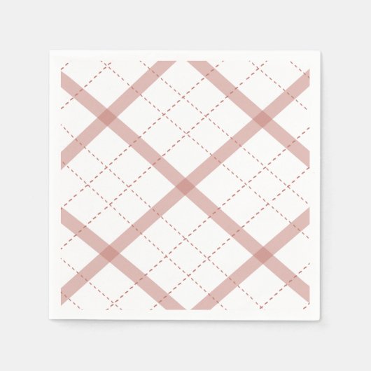 Roze Modern Geplaagd Trouwpapier Servet (Voorkant)