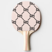 Roze Modern Girly Monogram Letter Luxe Elegant Tafeltennisbatje (Achterkant)
