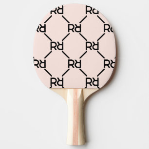 Roze Modern Girly Monogram Letter Luxe Elegant Tafeltennisbatje