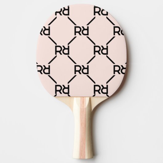 Roze Modern Girly Monogram Letter Luxe Elegant Tafeltennisbatje (Voorkant)
