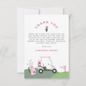 Roze Modern Golf Baby shower Bedankkaart (Voorkant)