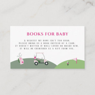 Roze Modern Golf Baby shower Informatiekaartje