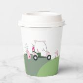 Roze Modern Golf Baby shower Papieren Bekers (Achterkant)