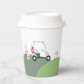 Roze Modern Golf Baby shower Papieren Bekers (Voorkant)