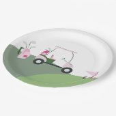Roze Modern Golf Baby shower Papieren Bordje (Gekanteld)