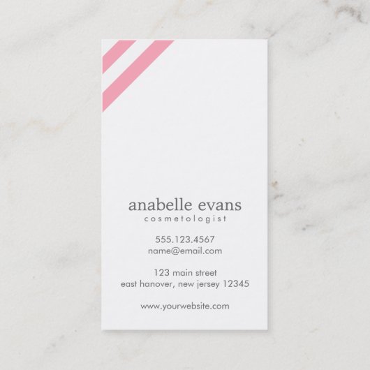 Roze Modern Hart en wervelingen Visitekaartje (Achterkant)