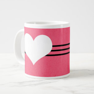 Roze Modern Heart Jumbo Mok