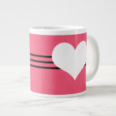 Roze Modern Heart Jumbo Mok (Voorkant rechts)