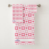 Roze Modern Heart Love Collectie Bad Handdoek (Insitu)