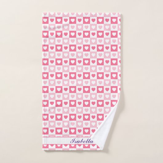 Roze Modern Heart Love Collectie Bad Handdoek (Handdoek)