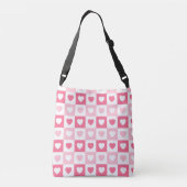 Roze Modern Heart Love Collectie Crossbody Tas (Achterkant)