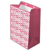 Roze Modern Heart Love Collectie Medium Cadeauzakje (Achterkant Gekanteld)