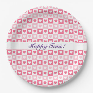 Roze Modern Heart Love Collectie Papieren Bordje