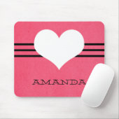 Roze Modern Heart Mousepad Muismat (Met muis)