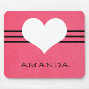 Roze Modern Heart Mousepad Muismat