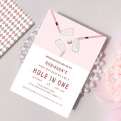 Roze Modern Hole in One Par-t-shirt golfverjaardag Kaart