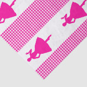 Roze Modern Houndstooth met Mode Silhouette Tissuepapier (Detail)