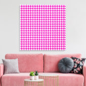 Roze Modern Houndstooth op Emporiomoffa Canvas Afdruk (Insitu (Woonkamer))