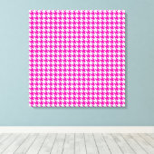 Roze Modern Houndstooth op Emporiomoffa Canvas Afdruk (Insitu (Houten vloer))
