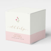 Roze Modern Kleine Wildflower Baby shower Bedankdoosjes (Voorkant Zijde)