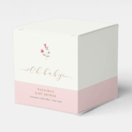 Roze Modern Kleine Wildflower Baby shower Bedankdoosjes