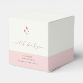 Roze Modern Kleine Wildflower Baby shower Bedankdoosjes (Achterkant)