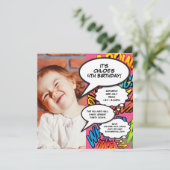 Roze Modern Leuk Foto Verjaardagsfeest Elke leefti Kaart (Staand voorkant)