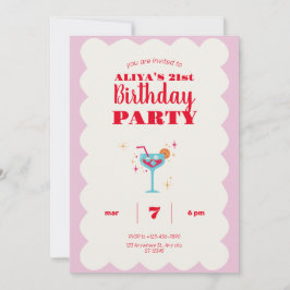 Roze Modern Leuk Verjaardagsfeest Kaart