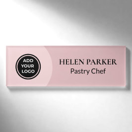Roze Modern Logo Bedrijfsnaamlabel Naambadge