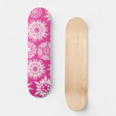 Roze Modern Meisje Abstract Trendy Cool Floral Persoonlijk Skateboard (Voorkant)